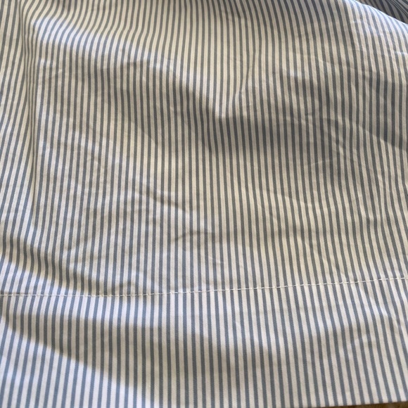 BCBGMaxAzria blue and white stripe ruffle shirt - Picture 2 of 8